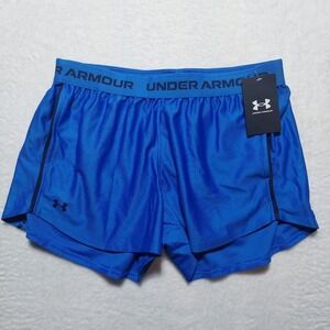 Under Armour Tech Play Up Shorts Women's L Blue 3" Insane Athletic Running